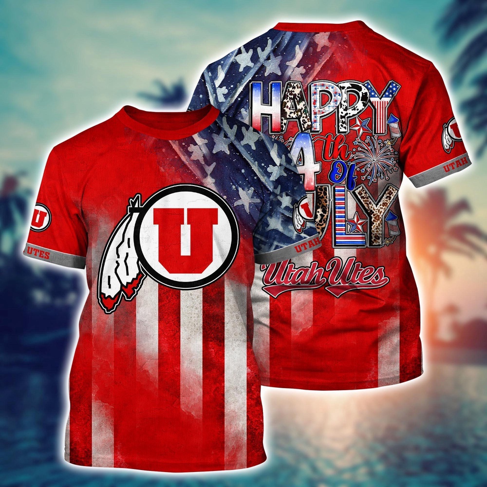 NCAA Utah Utes 3D T-Shirt Sporty Bliss For Fans NCAA Utah Utes 3D T-Shirt Sporty Bliss For Fans