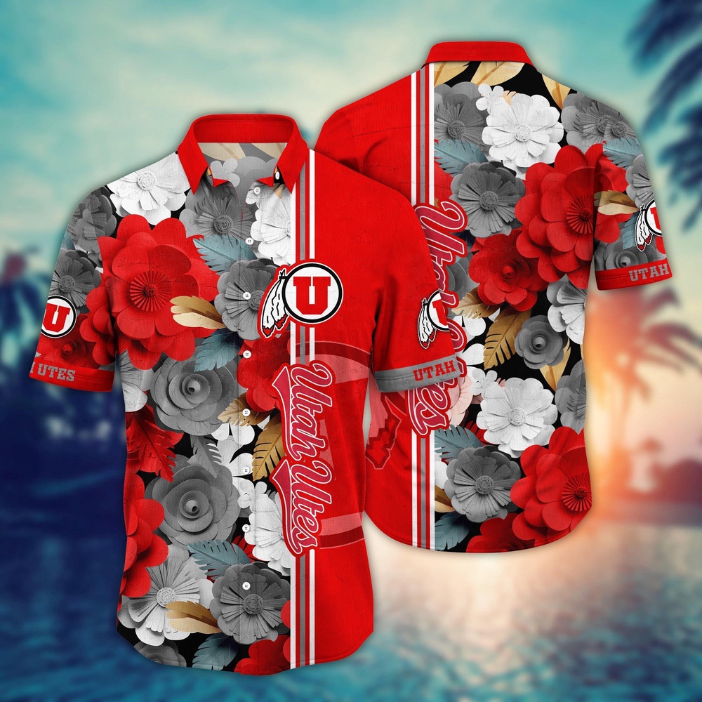 NCAA Utah Utes Hawaiian Shirt Blossom Bliss Cascade For Sports Fans