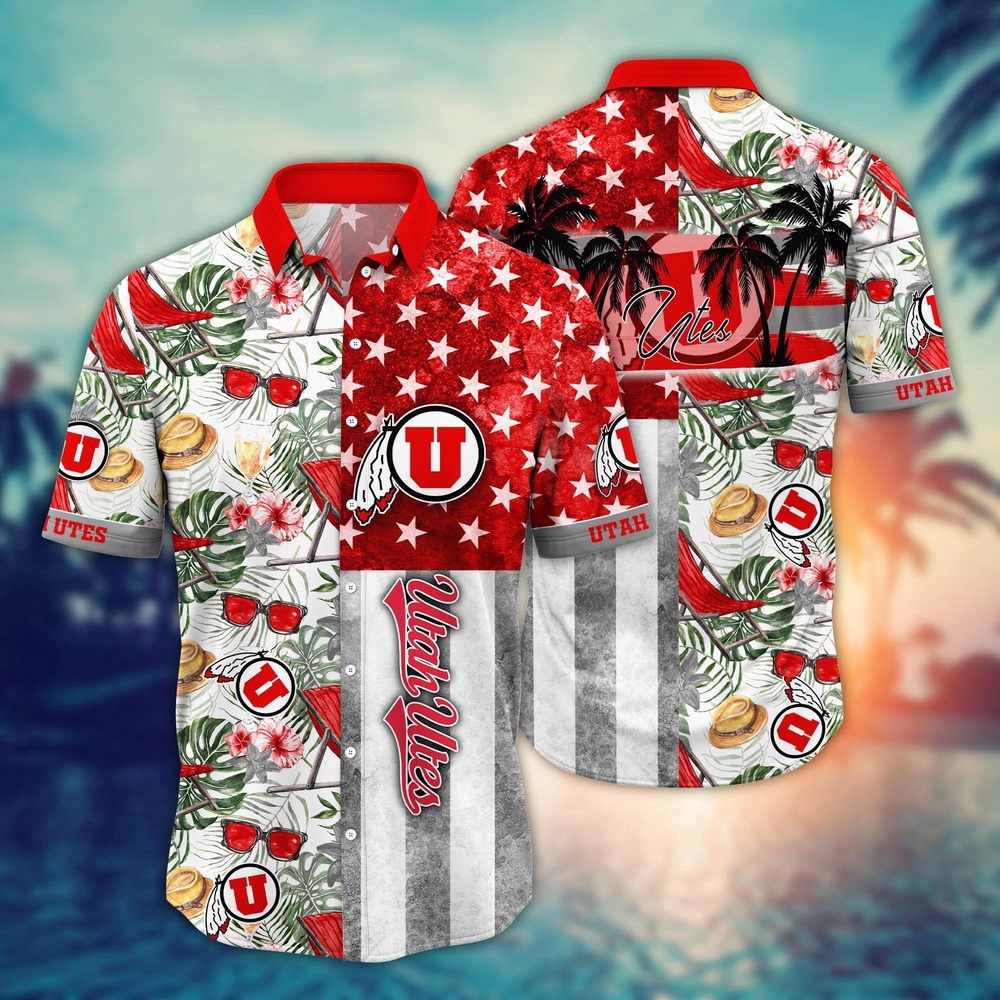 NCAA Utah Utes Hawaiian Shirt Glory Garden Gift For Fans NCAA Utah Utes Hawaiian Shirt Glory Garden Gift For Fans