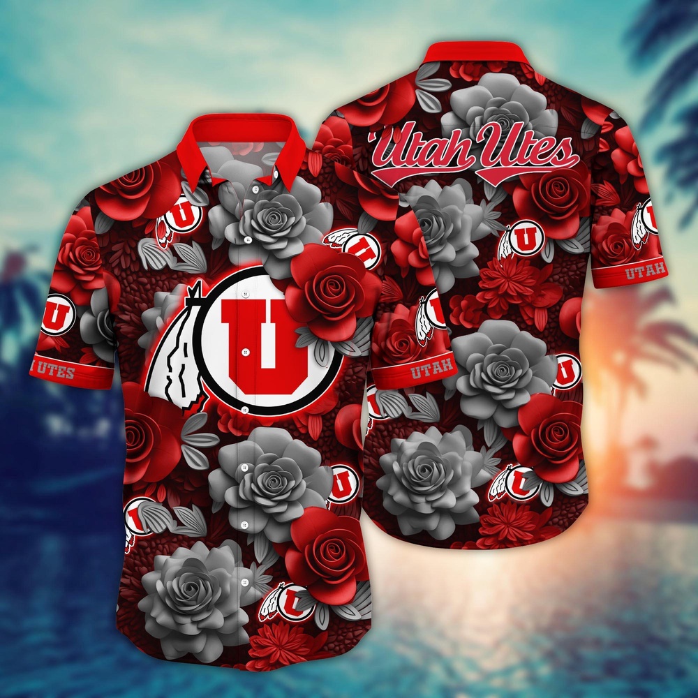 NCAA Utah Utes Hawaiian Shirt Sway In Style For Sports Fans NCAA Utah Utes Hawaiian Shirt Sway In Style For Sports Fans