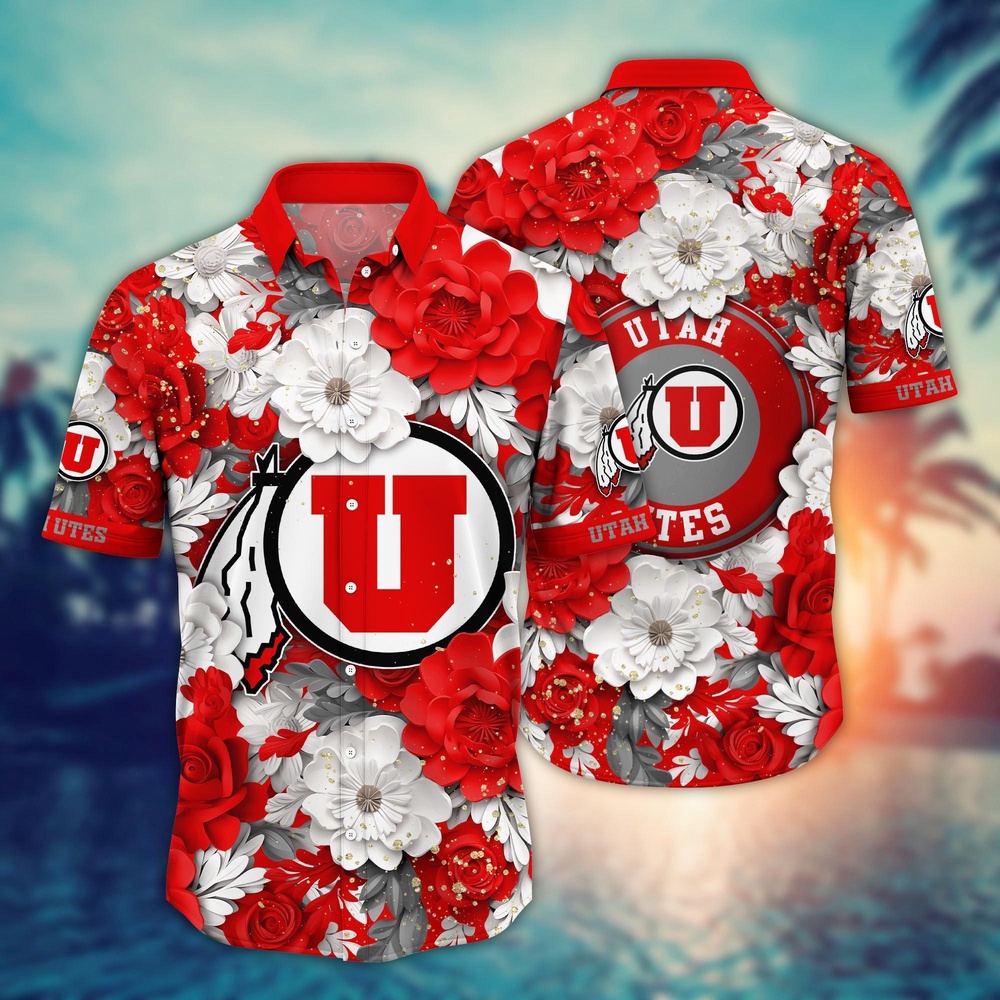 NCAA Utah Utes Hawaiian Shirt Tropical Euphoria For Fans NCAA Utah Utes Hawaiian Shirt Tropical Euphoria For Fans