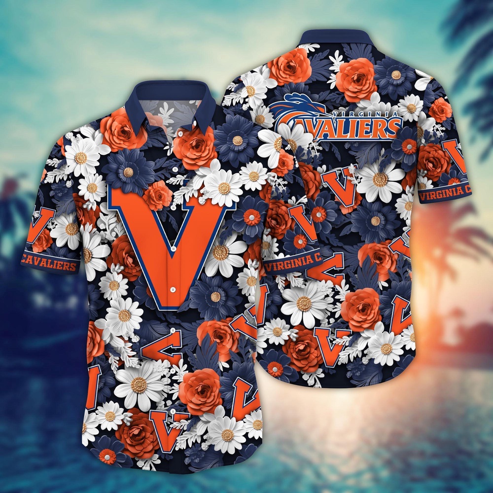 NCAA Virginia Cavaliers Hawaiian Shirt Cheerful Bloom Beats For Sports Fans NCAA Virginia Cavaliers Hawaiian Shirt Cheerful Bloom Beats For Sports Fans