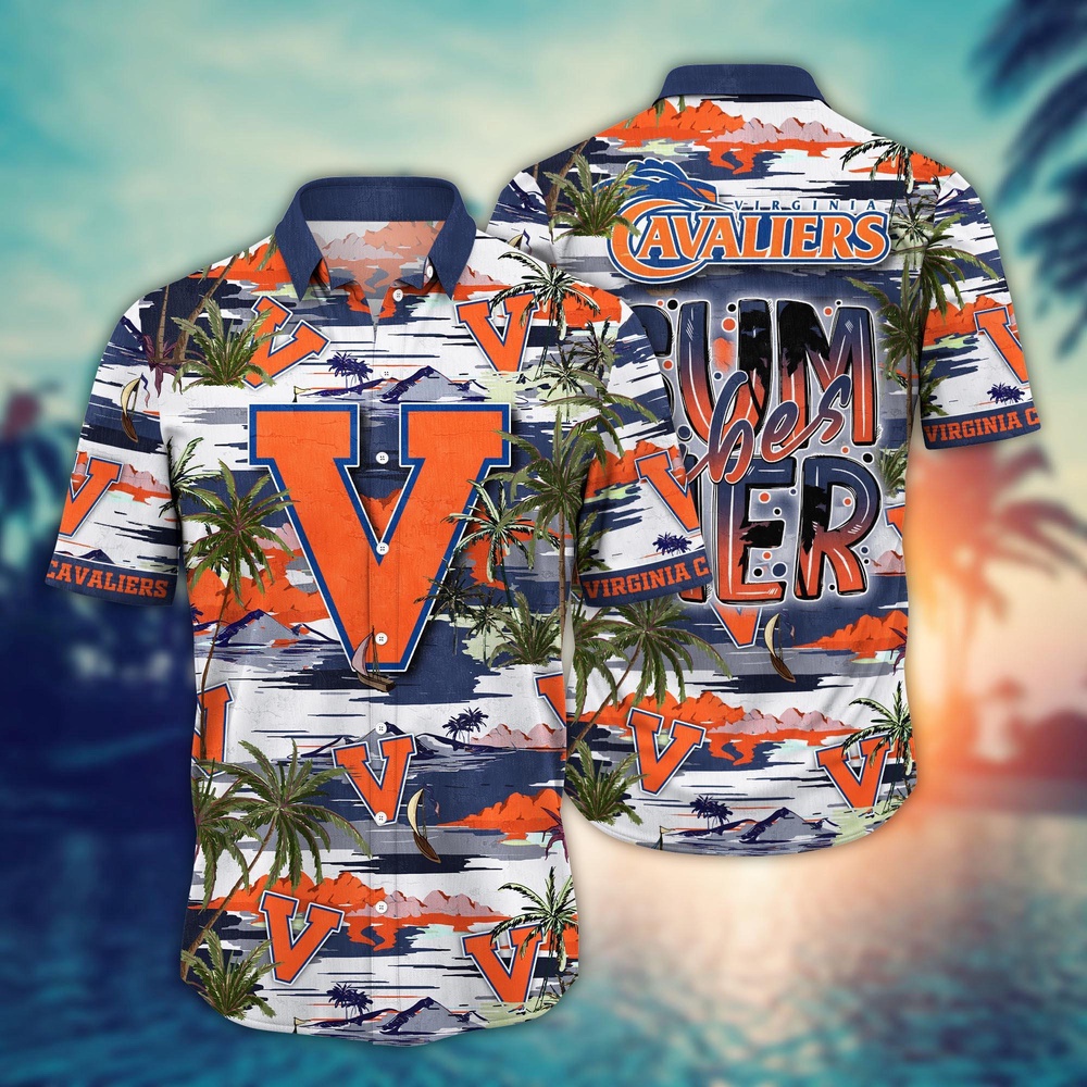 NCAA Virginia Cavaliers Hawaiian Shirt Palm Tree Paradise For Sports Fans NCAA Virginia Cavaliers Hawaiian Shirt Palm Tree Paradise For Sports Fans