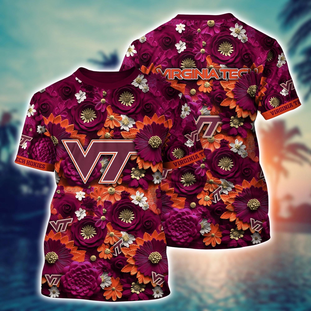 NCAA Virginia Tech Hokies 3D T-Shirt Athletic Aura Trends For Sports Fans NCAA Virginia Tech Hokies 3D T-Shirt Athletic Aura Trends For Sports Fans
