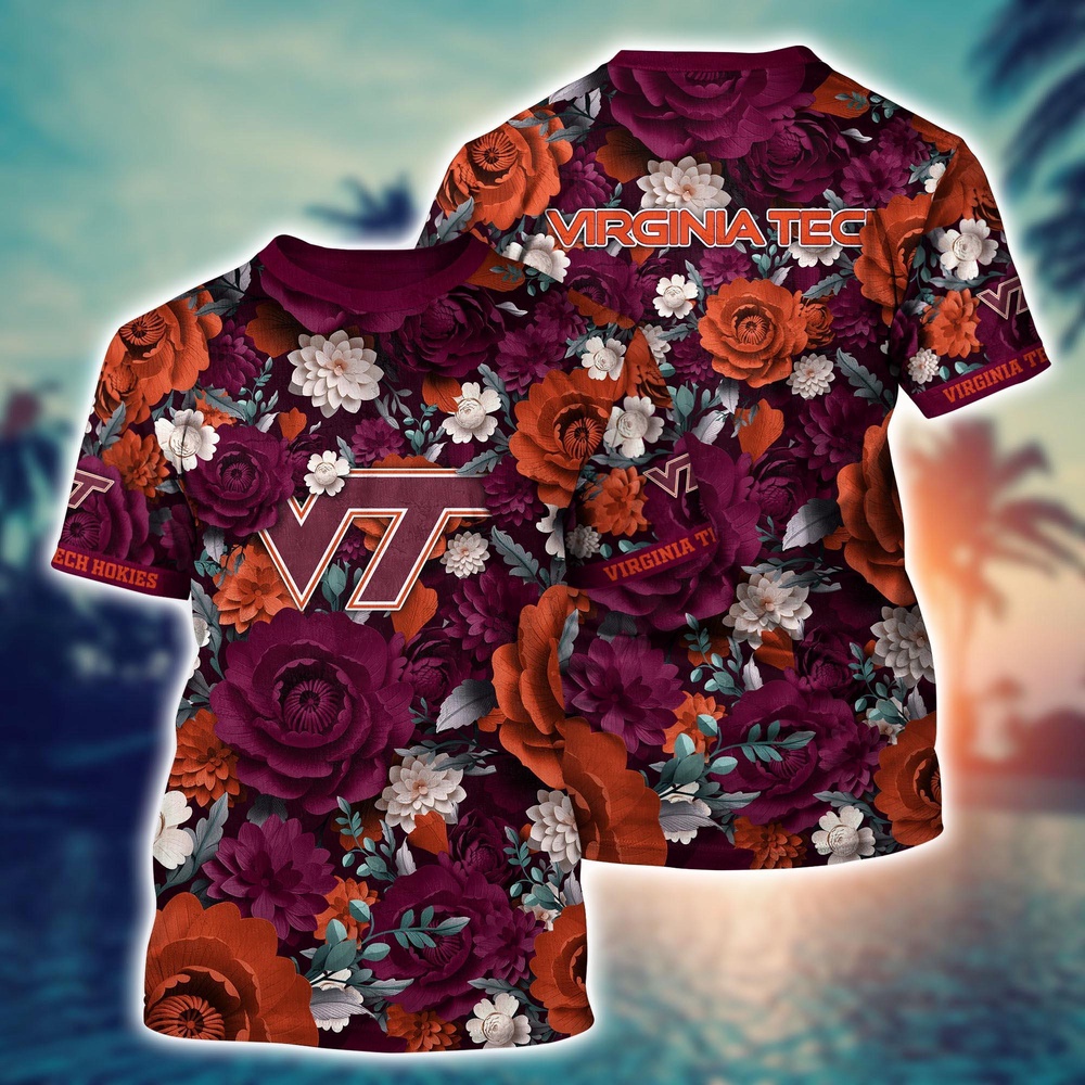 NCAA Virginia Tech Hokies 3D T-Shirt Chic Vibes in Threads For Sports Fans NCAA Virginia Tech Hokies 3D T-Shirt Chic Vibes in Threads For Sports Fans