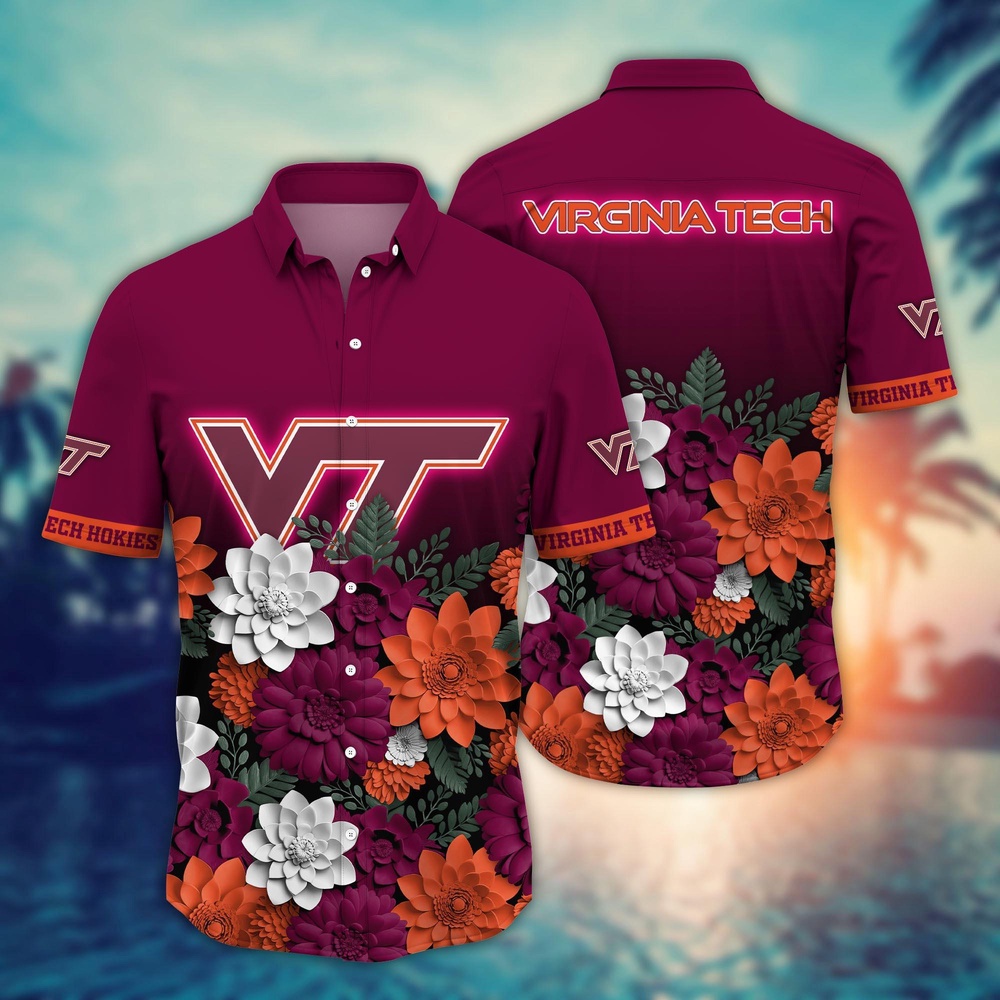 NCAA Virginia Tech Hokies Hawaiian Shirt Cheer Chic Carnival For Fans NCAA Virginia Tech Hokies Hawaiian Shirt Cheer Chic Carnival For Fans