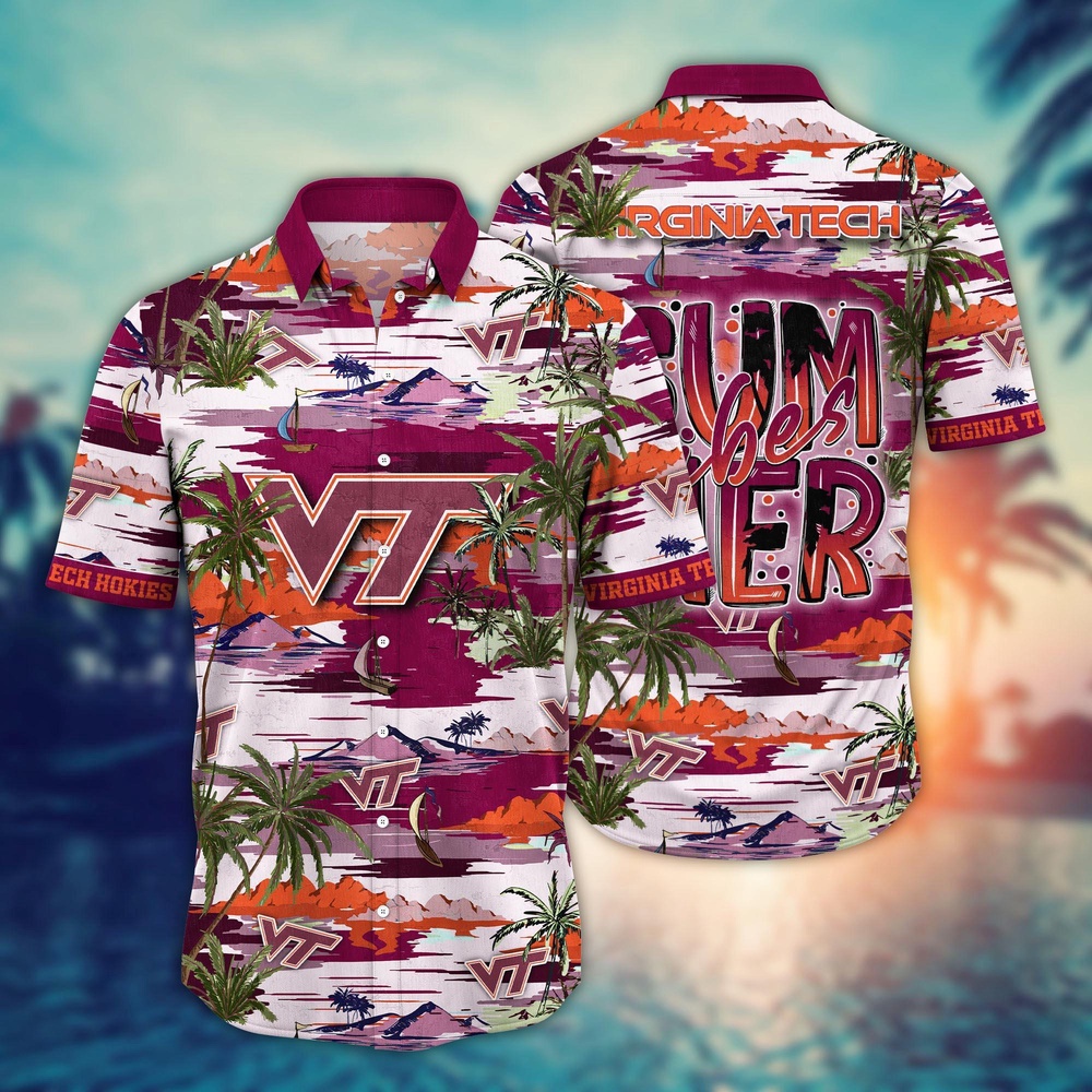NCAA Virginia Tech Hokies Hawaiian Shirt Tropical Bliss Brigade For Sports Fans