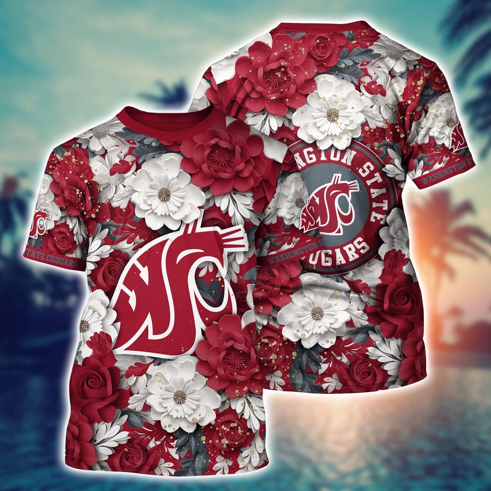 NCAA Washington State Cougars 3D T-Shirt Sleek Urban Bliss For Sports Fans NCAA Washington State Cougars 3D T-Shirt Sleek Urban Bliss For Sports Fans