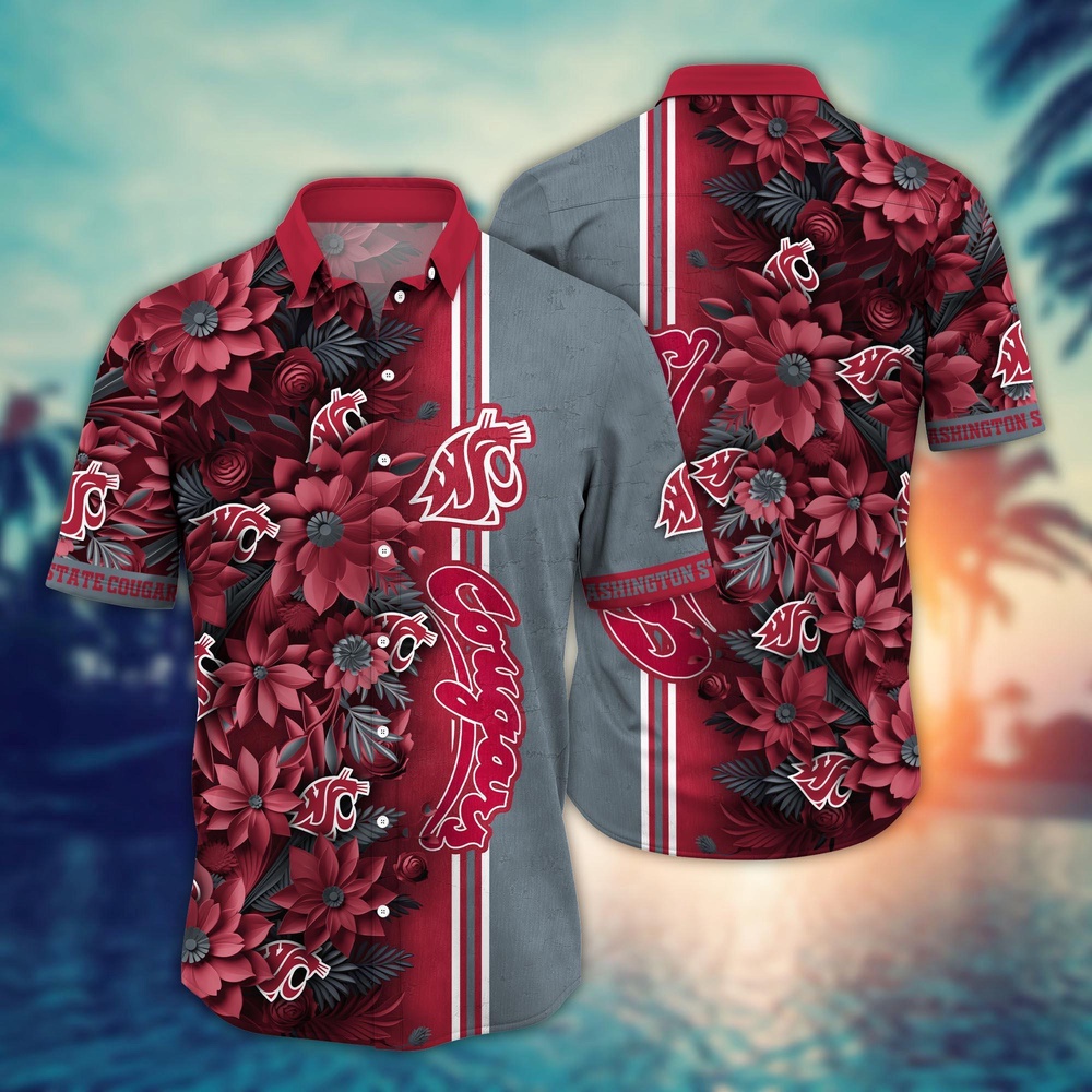 NCAA Washington State Cougars Hawaiian Shirt Fan Frenzy Aloha Fiesta For Fans NCAA Washington State Cougars Hawaiian Shirt Fan Frenzy Aloha Fiesta For Fans