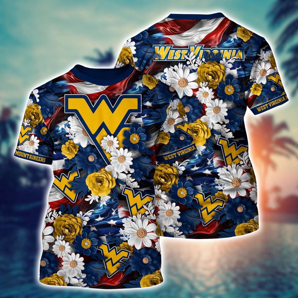 NCAA West Virginia Mountaineers 3D T-Shirt Fashionable Glamour For Fans NCAA West Virginia Mountaineers 3D T-Shirt Fashionable Glamour For Fans