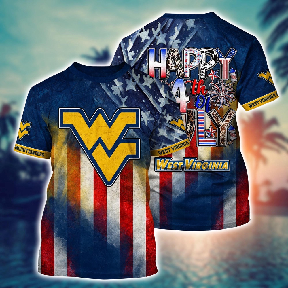 NCAA West Virginia Mountaineers 3D T-Shirt Sporty Bliss For Fans NCAA West Virginia Mountaineers 3D T-Shirt Sporty Bliss For Fans