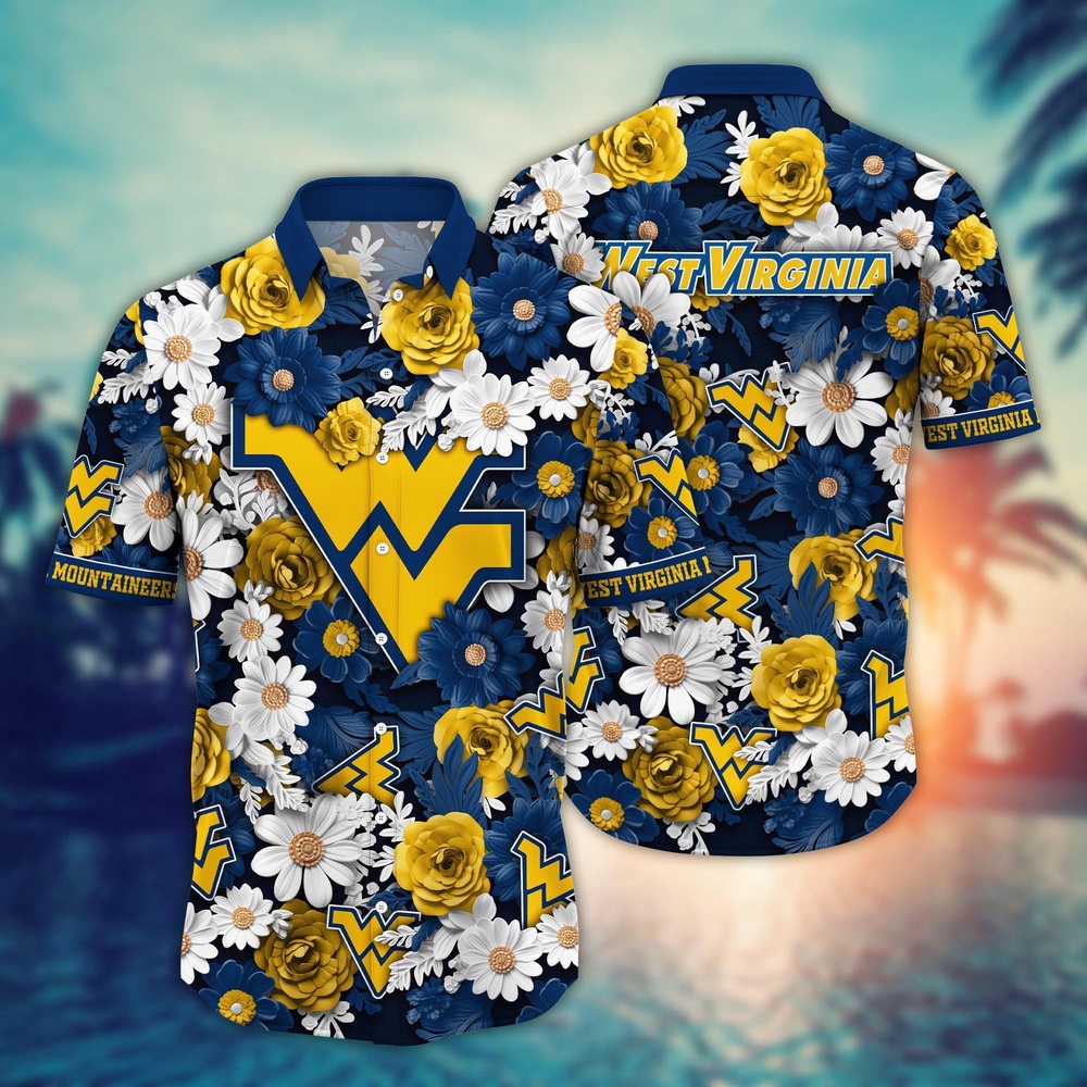 NCAA West Virginia Mountaineers Hawaiian Shirt Breeze Through Bloom For Sports Fans NCAA West Virginia Mountaineers Hawaiian Shirt Breeze Through Bloom For Sports Fans