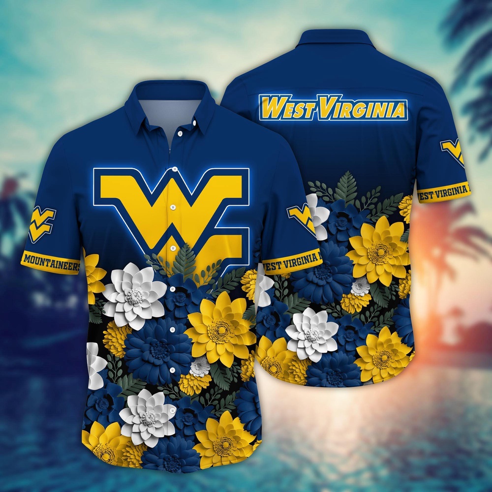 NCAA West Virginia Mountaineers Hawaiian Shirt Spectacle Swing For Fans NCAA West Virginia Mountaineers Hawaiian Shirt Spectacle Swing For Fans