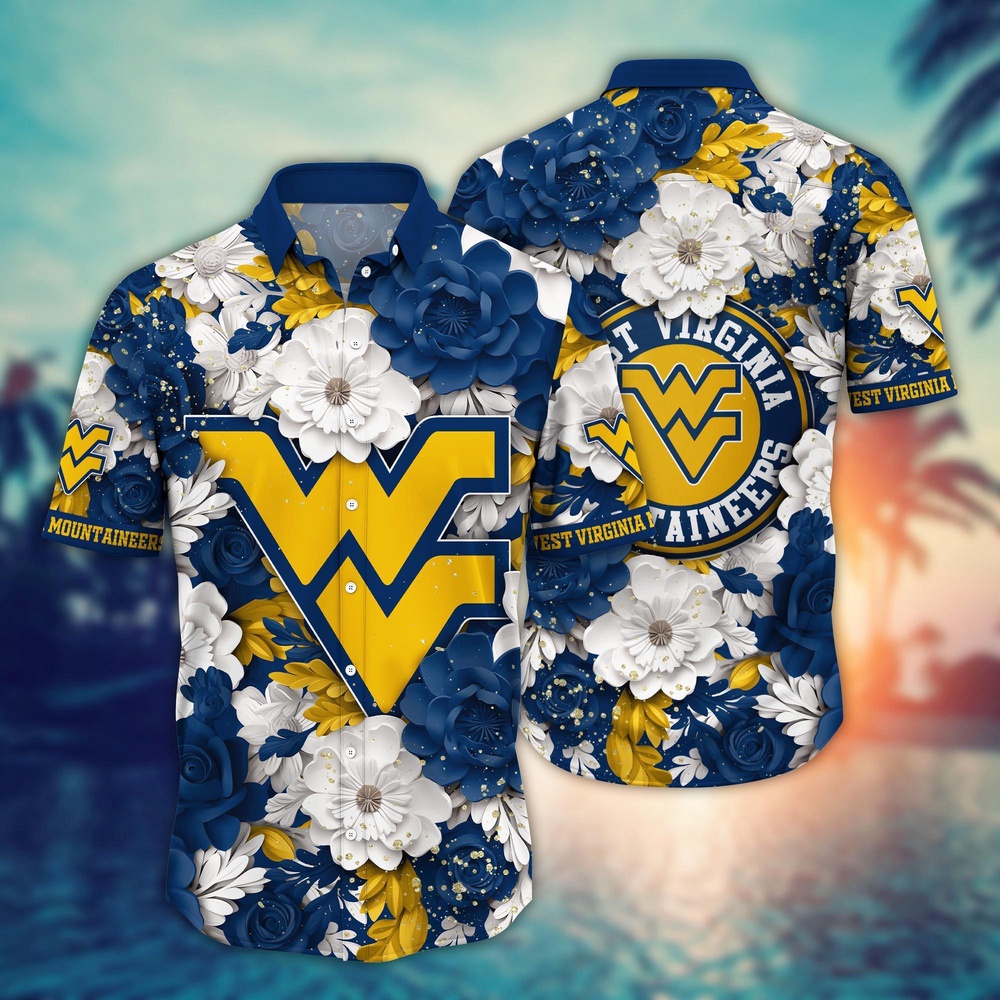 NCAA West Virginia Mountaineers Hawaiian Shirt Tropical Euphoria For Fans NCAA West Virginia Mountaineers Hawaiian Shirt Tropical Euphoria For Fans