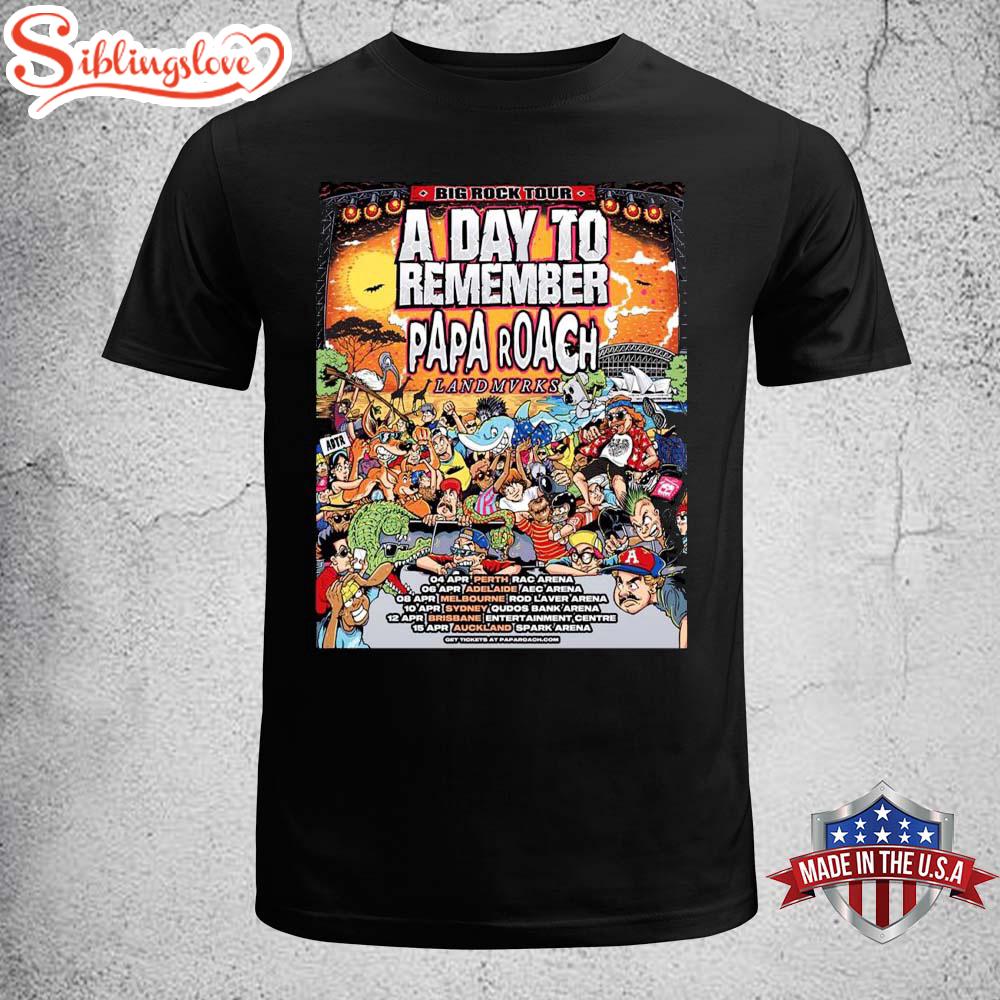 A Day To Remember Papa Roach Landmvrks Big Rock Unisex T-Shirt A Day To Remember Papa Roach Landmvrks Big Rock Unisex T-Shirt