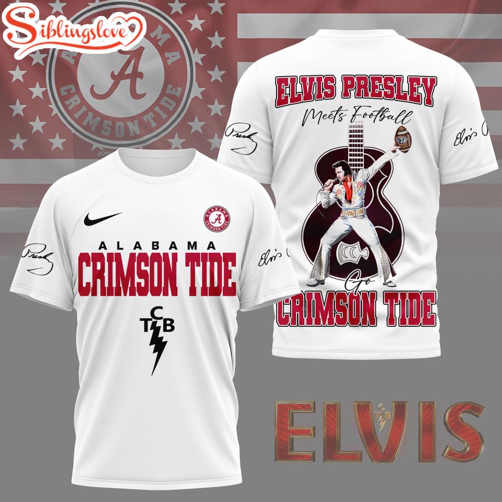 Alabama Crimson Tide NCAA Elvis Presley 3D Shirt Gifts For Fans Alabama Crimson Tide NCAA Elvis Presley 3D Shirt Gifts For Fans