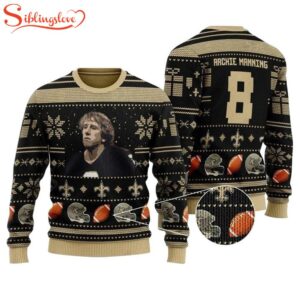 Archie Manning 8 New Orleans Saints Ugly Christmas Sweater