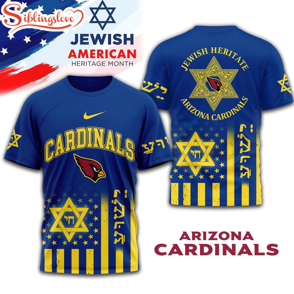 Arizona Cardinals Jewish Heritage 3D T-Shirt For Fans 1 Arizona Cardinals Jewish Heritage 3D T-Shirt For Fans