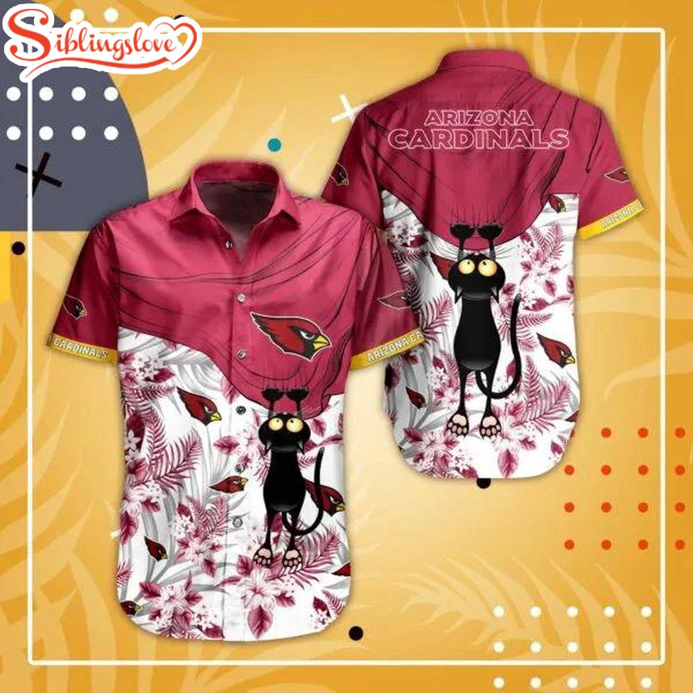 Arizona Cardinals NFL Black Cat Hawaiian Shirt For Fans 1 Arizona Cardinals NFL Black Cat Hawaiian Shirt For Fans