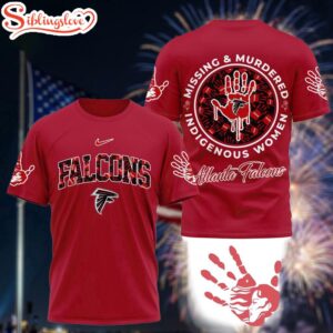 Atlanta Falcons Missing & Murdered Indigenous Women Awareness 3D T-Shirt