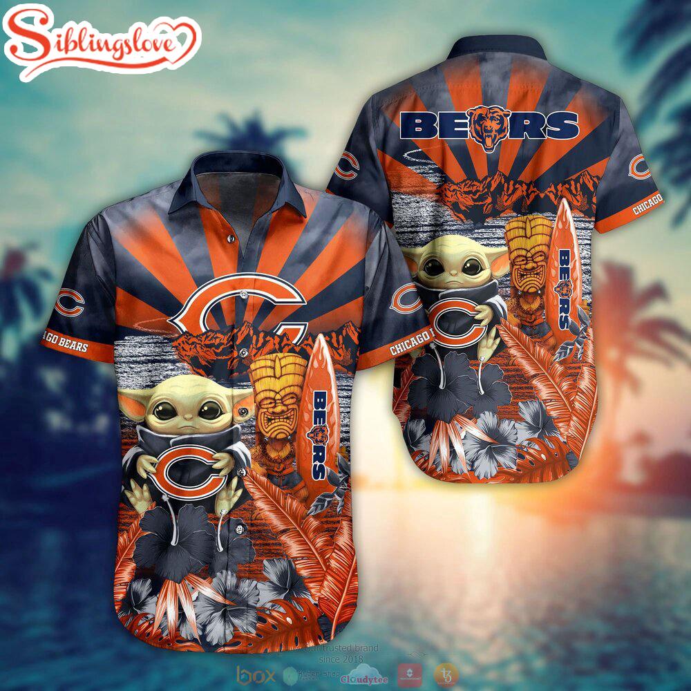 Baby Yoda Chicago Bears NFL Hawaiian Shirt 1 Baby Yoda Chicago Bears NFL Hawaiian Shirt
