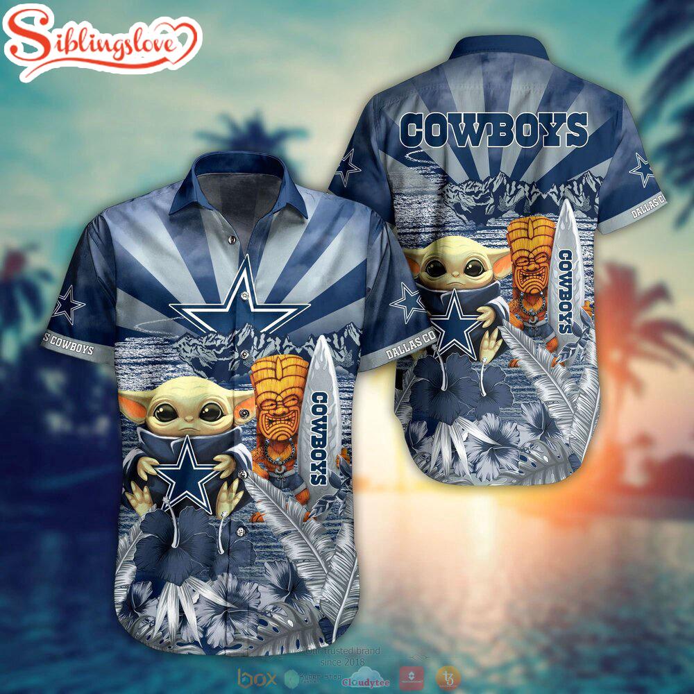 Baby Yoda Dallas Cowboys NFL Hawaiian Shirt 1 Baby Yoda Dallas Cowboys NFL Hawaiian Shirt