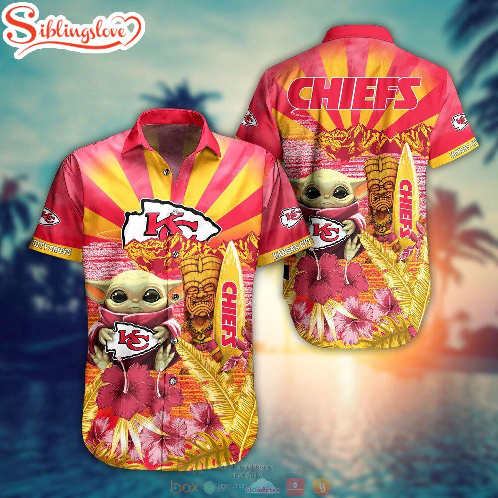 Baby Yoda Kansas City Chiefs NFL Hawaiian Shirt 1 Baby Yoda Kansas City Chiefs NFL Hawaiian Shirt