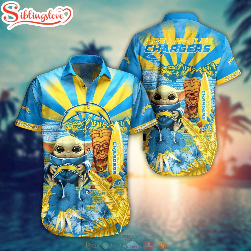 Baby Yoda Los Angeles Chargers NFL Hawaiian Shirt 1 Baby Yoda Los Angeles Chargers NFL Hawaiian Shirt