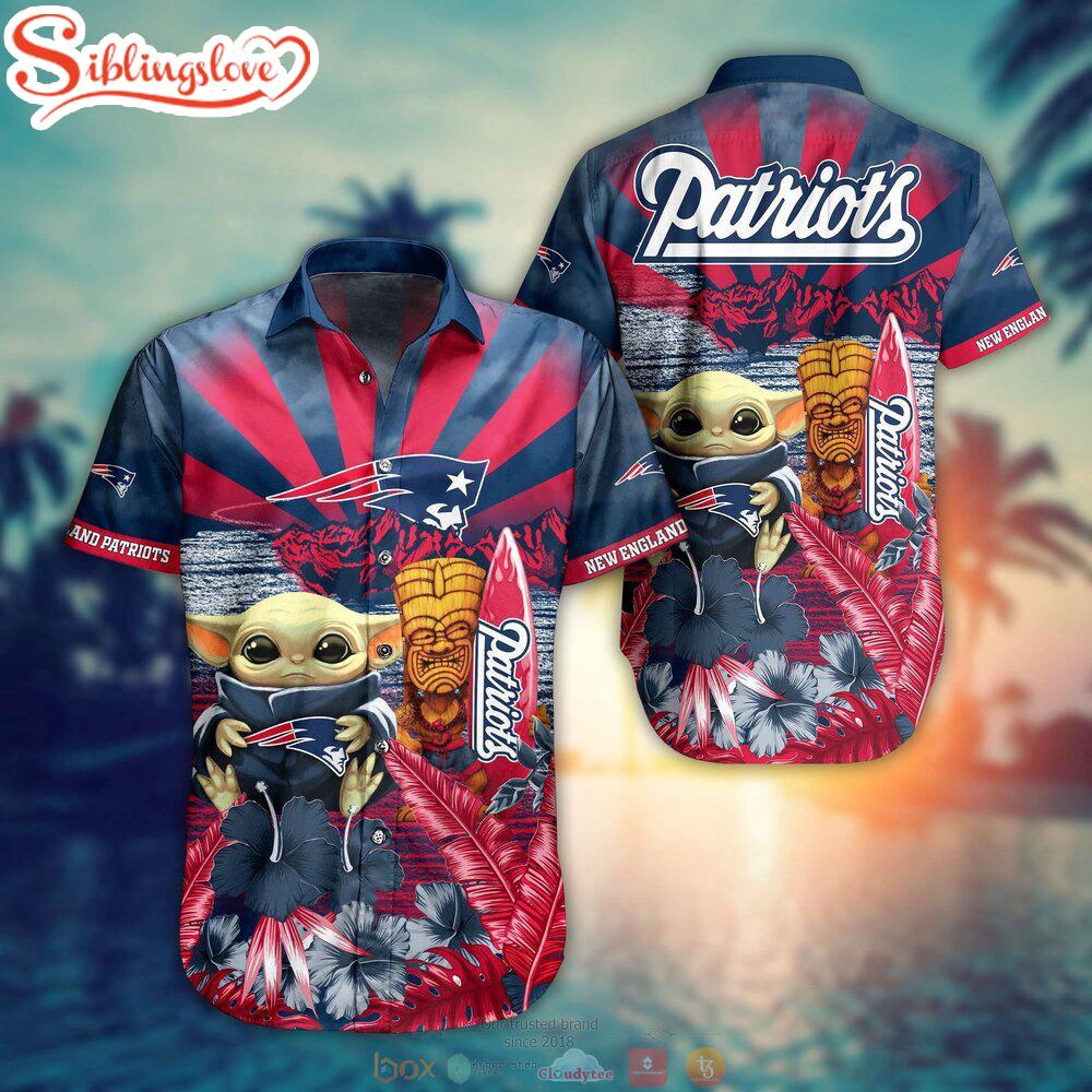 Baby Yoda New England Patriots NFL Team Hawaiian Shirt 1 Baby Yoda New England Patriots NFL Team Hawaiian Shirt