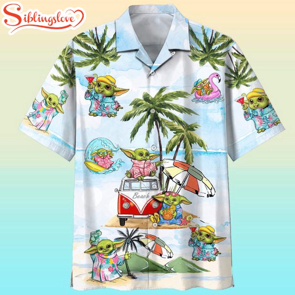 Baby Yoda Pattern Hawaiian Shirt 1 Baby Yoda Pattern Hawaiian Shirt