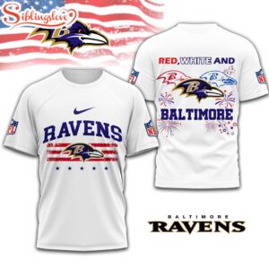 Baltimore Ravens 4th Of July 3D T-Shirt For Fans