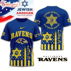 Baltimore Ravens Jewish Heritage 3D T-Shirt For Fans