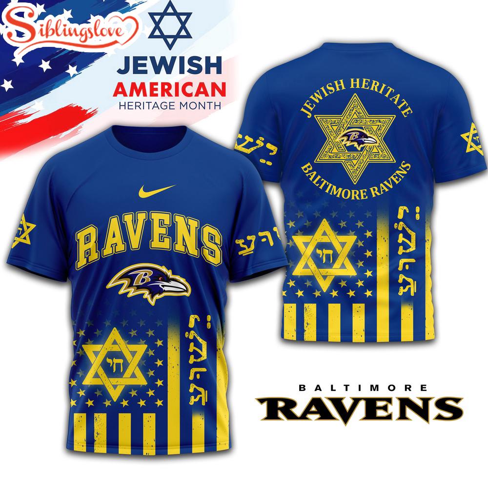 Baltimore Ravens Jewish Heritage 3D T-Shirt For Fans 1 Baltimore Ravens Jewish Heritage 3D T-Shirt For Fans