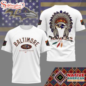 Baltimore Ravens Native American Heritage Month 3D T-Shirt