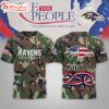 Baltimore Ravens NFL 250 Years of America Camo 3D T-Shirt