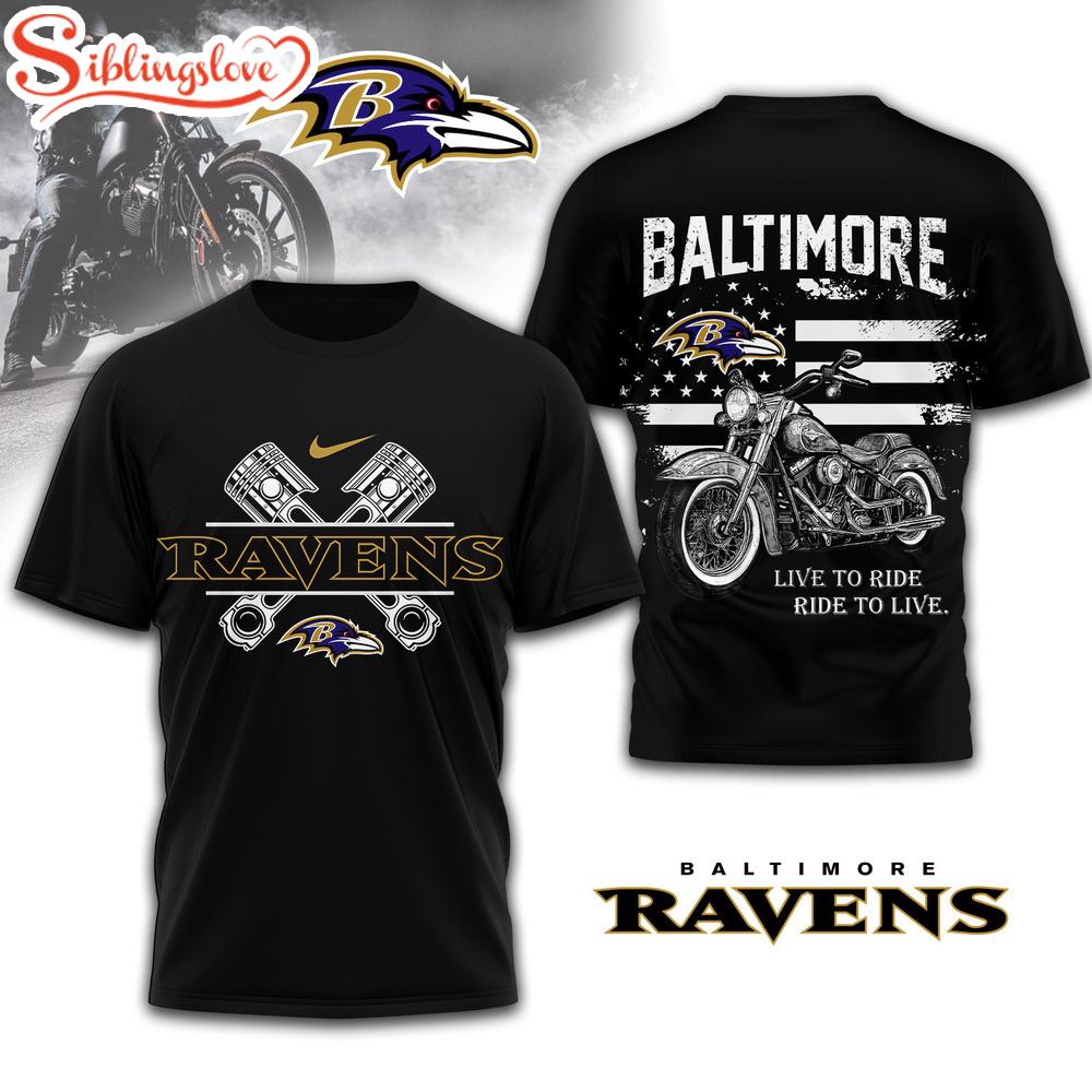 Baltimore Ravens NFL Biker 3D T-Shirt 1 Baltimore Ravens NFL Biker 3D T-Shirt