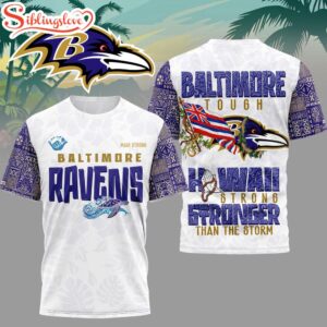 Baltimore Ravens NFL Hawaii Strong 3D T-Shirt