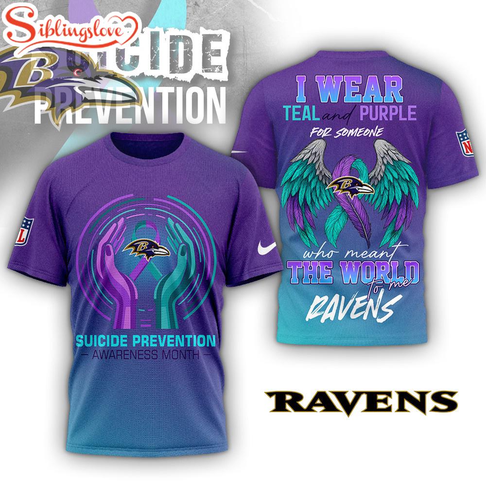 Baltimore Ravens NFL National Suicide Prevention Month 3D T-Shirt 1 Baltimore Ravens NFL National Suicide Prevention Month 3D T-Shirt
