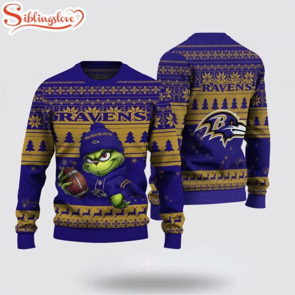 Baltimore Ravens NFL The Grinch Ugly Christmas Sweater