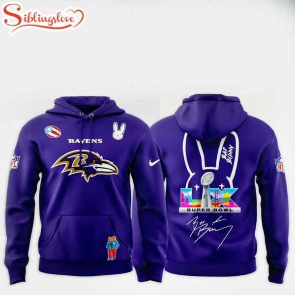 Baltimore Ravens NFL X Bad Bunny 2025 Super Bowl LX Halftime Show Hoodie Shirt