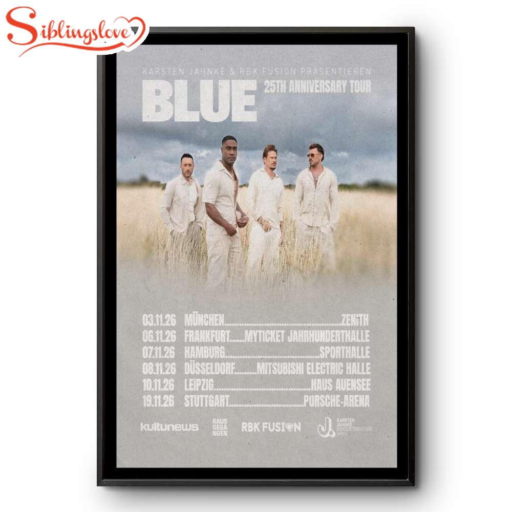 Blue 25th Anniversary New Tour 2025 Canvas Poster Wall Art Blue 25th Anniversary New Tour 2025 Canvas Poster Wall Art