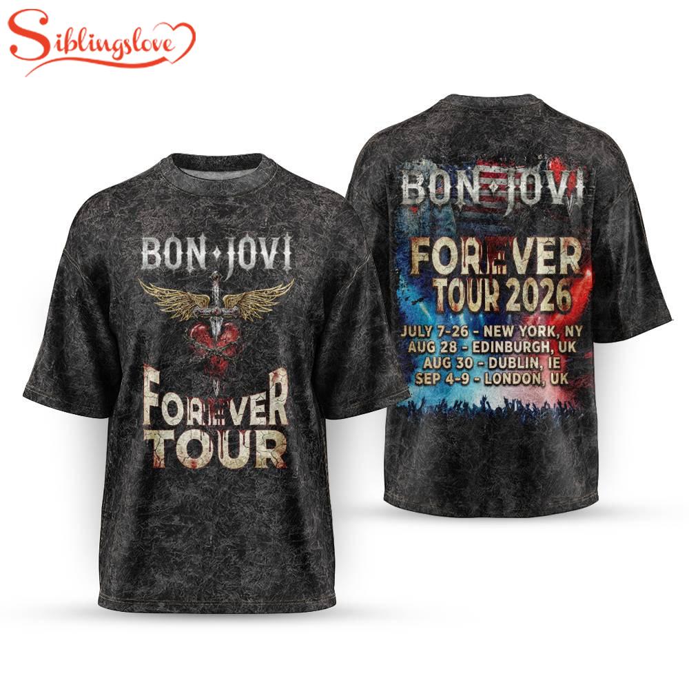 Bon Jovi Forever Tour Music 3D T-Shirt 1 Bon Jovi Forever Tour Music 3D T-Shirt