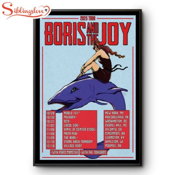 Boris And The Joy 2025 Tour Poster Canvas