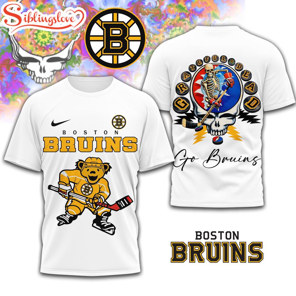 Boston Bruins NHL Deadhead 3D Shirt For Fans 1 Boston Bruins NHL Deadhead 3D Shirt For Fans