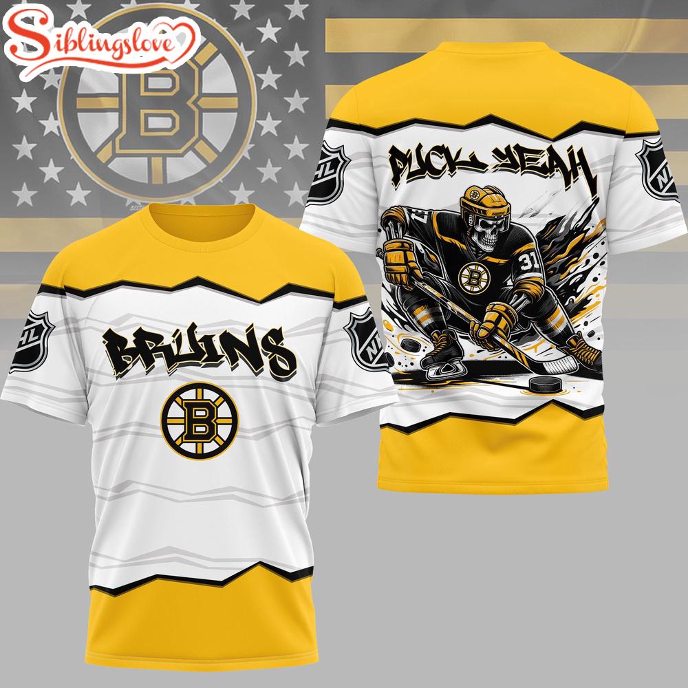 Boston Bruins NHL Puck Yeah 3D T-Shirt 1 Boston Bruins NHL Puck Yeah 3D T-Shirt