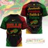Buffalo Bills NFL Juneteeth Freedom Faith And Future 3D T-Shirt