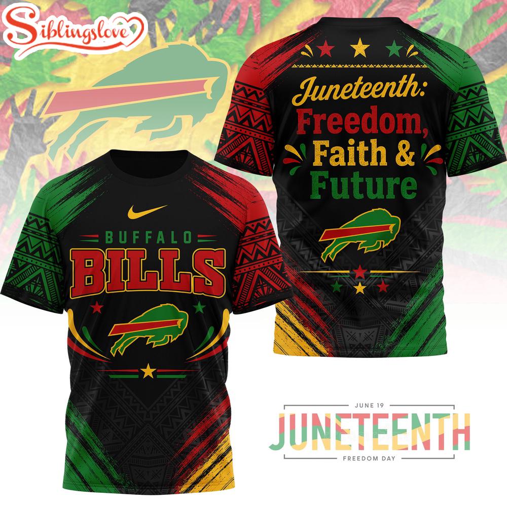 Buffalo Bills NFL Juneteeth Freedom Faith And Future 3D T-Shirt 1 Buffalo Bills NFL Juneteeth Freedom Faith And Future 3D T-Shirt