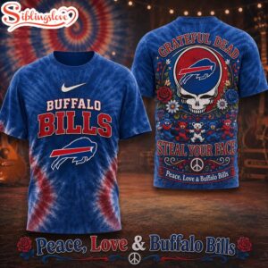 Buffalo Bills NFL Peace Love Greateful 3D T-Shirt