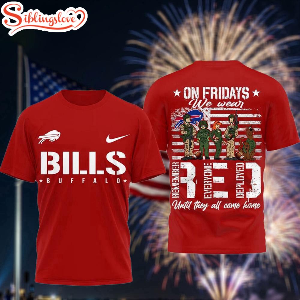 Buffalo Bills Scooby-Doo Red Friday Military 3D T-Shirt 1 Buffalo Bills Scooby-Doo Red Friday Military 3D T-Shirt