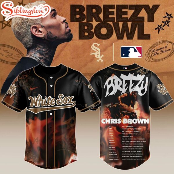 C W Sox X Chris Brown Breezy Bowl Xx Stadium World Tour 2025 Baseball Jersey Shirt